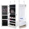 Lockable Jewelry Cabinet Jewelry Armoire Wall Door Mounted w/Frameless Mirror.